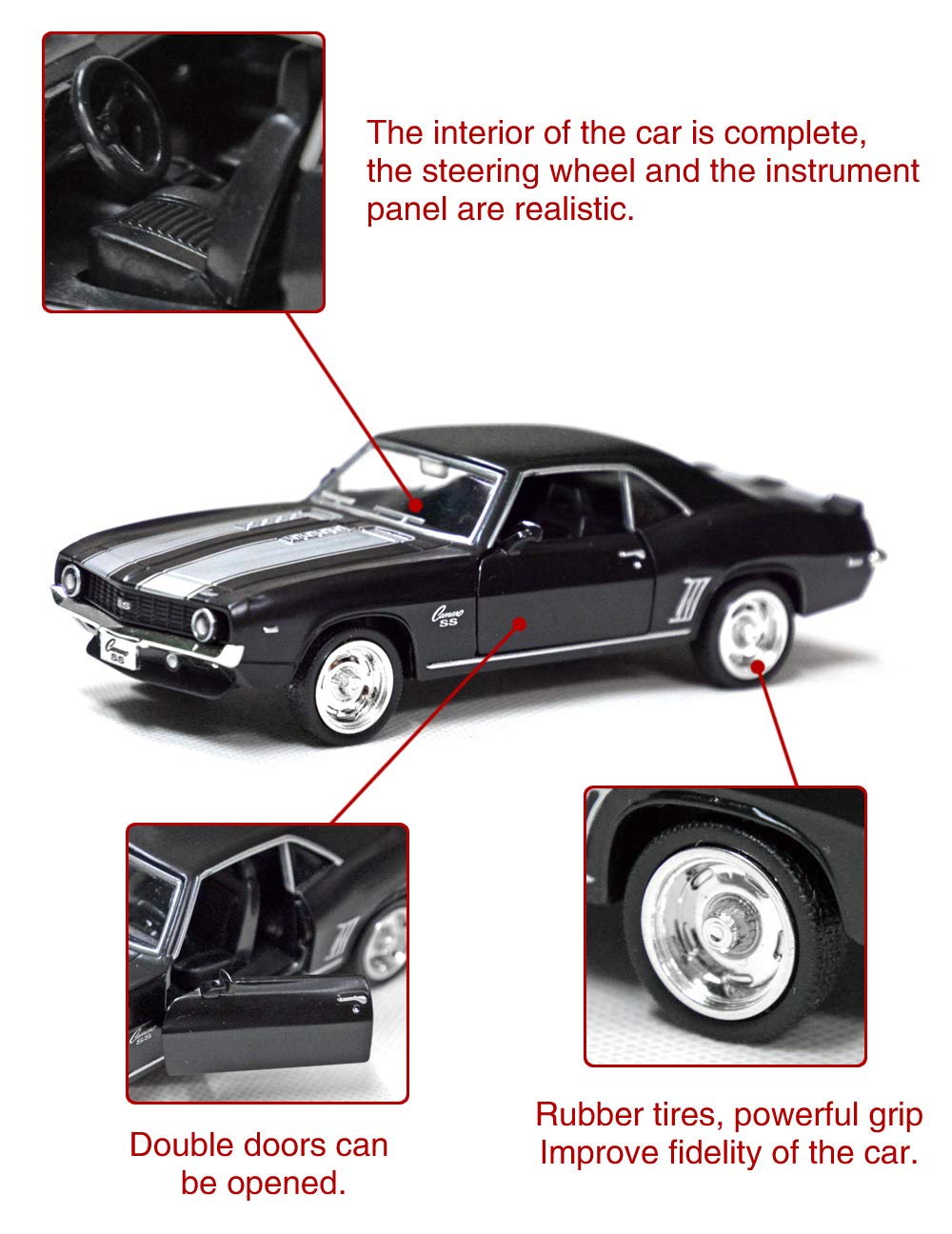 Tianmei 1:32 Scale Supercar Styling Alloy Die-Cast Car Model Collection Decoration Ornaments, Kids Play Vehicle Toys with Pull B