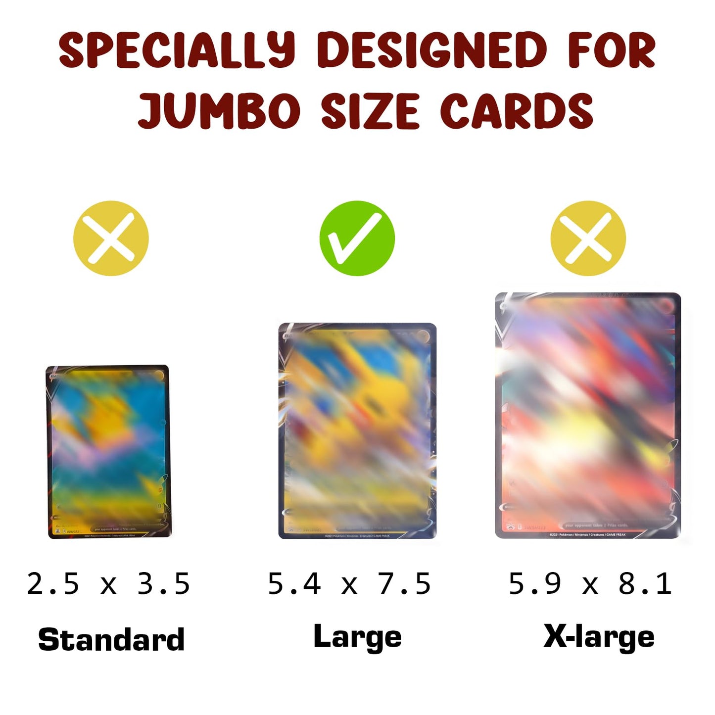 Jumbo Card Binder HYMENEX 80 Pockets Trading Card Binder with 40 Removable Double Sided Jumbo Cards Sleeves and Zipper for Oversized Cards - Portable & Lightweight 5.4 x 7.5 (Size L)