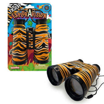 ExplorAvision - Tiger Binocular from Deluxebase. Safari Portable and Compact Binoculars for Kids. Educational Animal Explorer fo