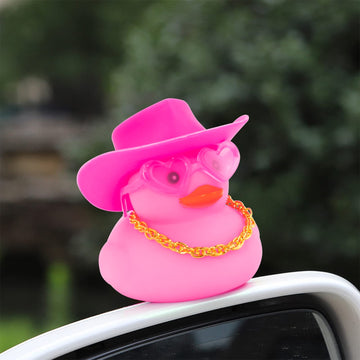 Wonuu Car Accessories Rubber Ducks Dashboard Decorations Rubber Duck Pink Accessories Dashboard Duck Car Decorations Car Ducks For Dashboard Car Duck Car Dashboard Decorations, Hg&Pink-Cowboypink