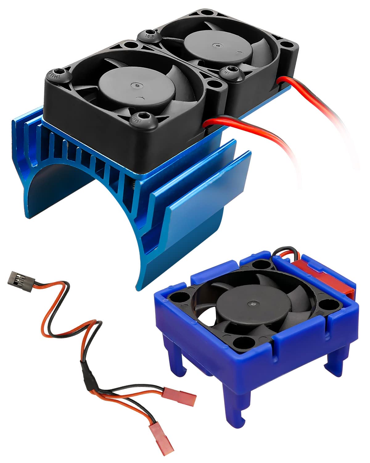 VXL-3s ESC Cooling Fan and Motor Dual Fan Set Compatible with Traxxas Slash 4x4 Stampede 4x4 Rustler 4x4 Hoss 4 4 Velineon VXL