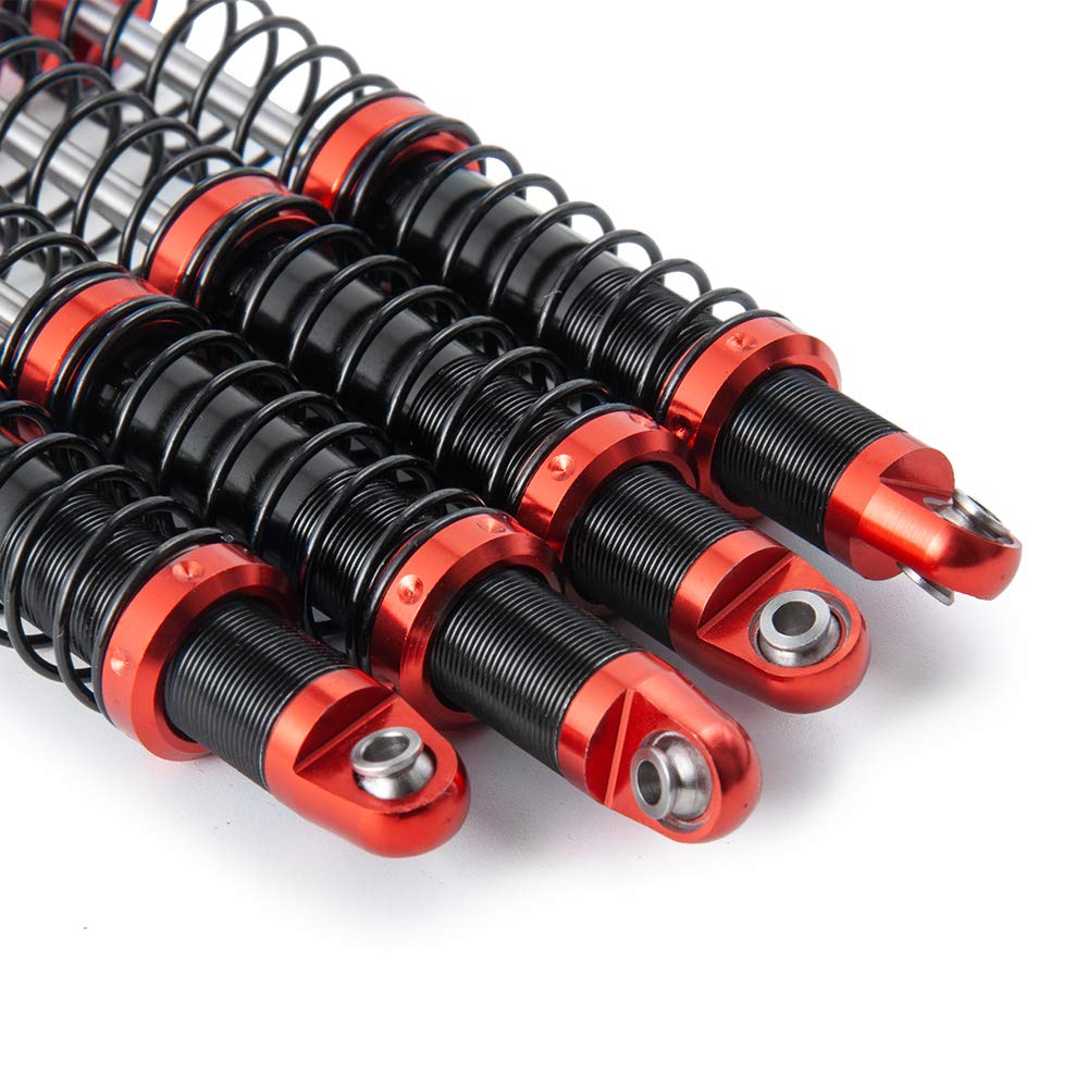 Que-T 4pcs Metal Shock Absorber Damper for 1/10 RC Crawler Car SCX10 D90 TRX4 TRX6 (85mm)