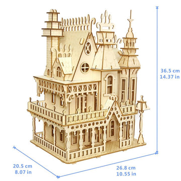 3D Puzzle House, Fantasy Villa Model Kit Diy Miniature Dolls House Kits Birthday Gift For Adults Teens (Fantasy Villa)