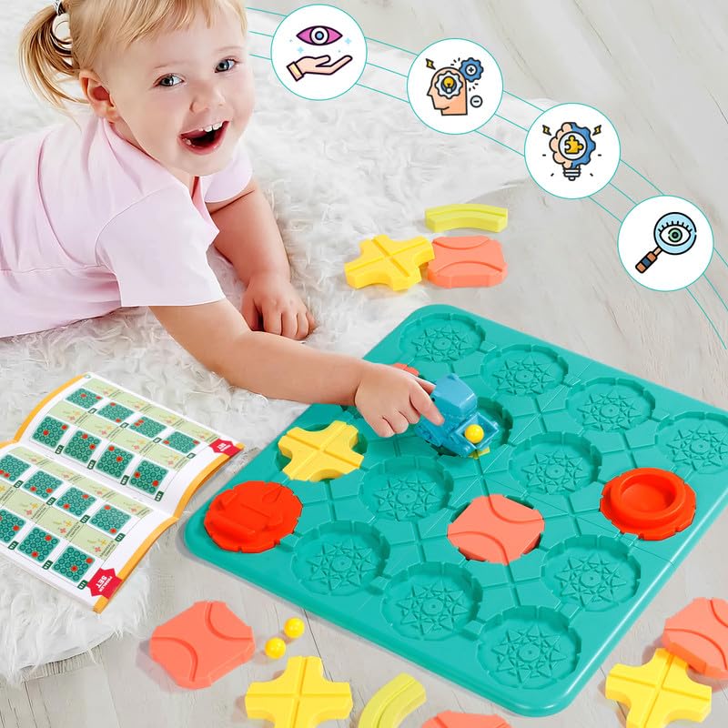 Board Games For Kids Toys For Girls Boys Ages 5-7 Year Old Girl Birthday Gifts Boys Toys, Logic Puzzles Road Builder, Preschool