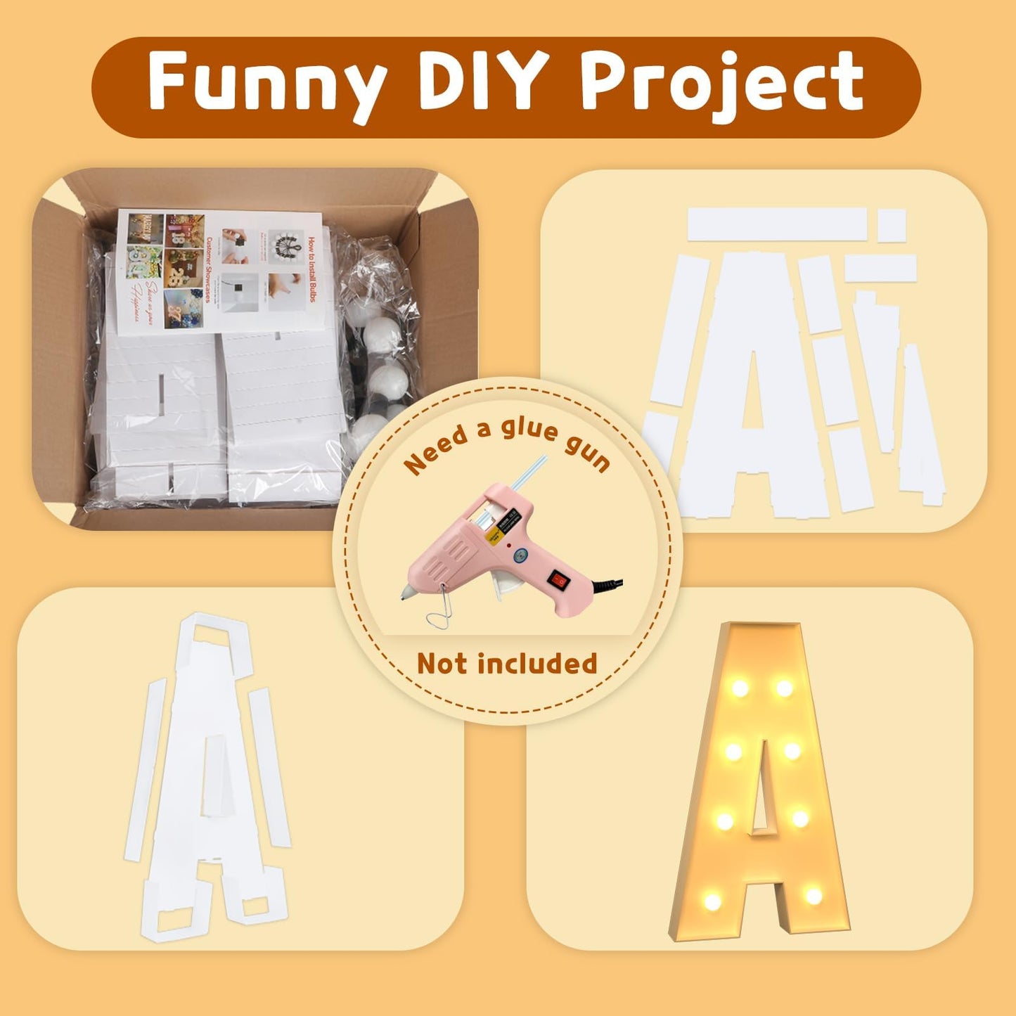 Imprsv Mosaic Letters, 3Ft Marquee Light Up Letters, Marquee Letters For Baby Shower Engagement Graduation Party Decor, Large Ma