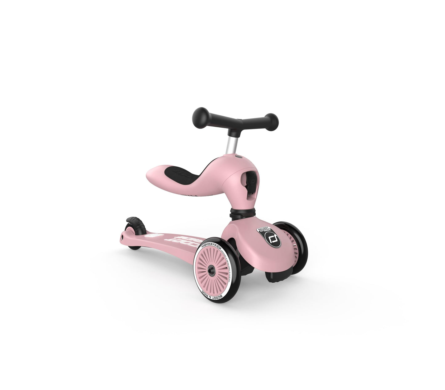 Scoot & Ride 2-In-1 Ride-On & Stand Kids Scooter, Ages 1 To 5, Highwaykick 1, Rose