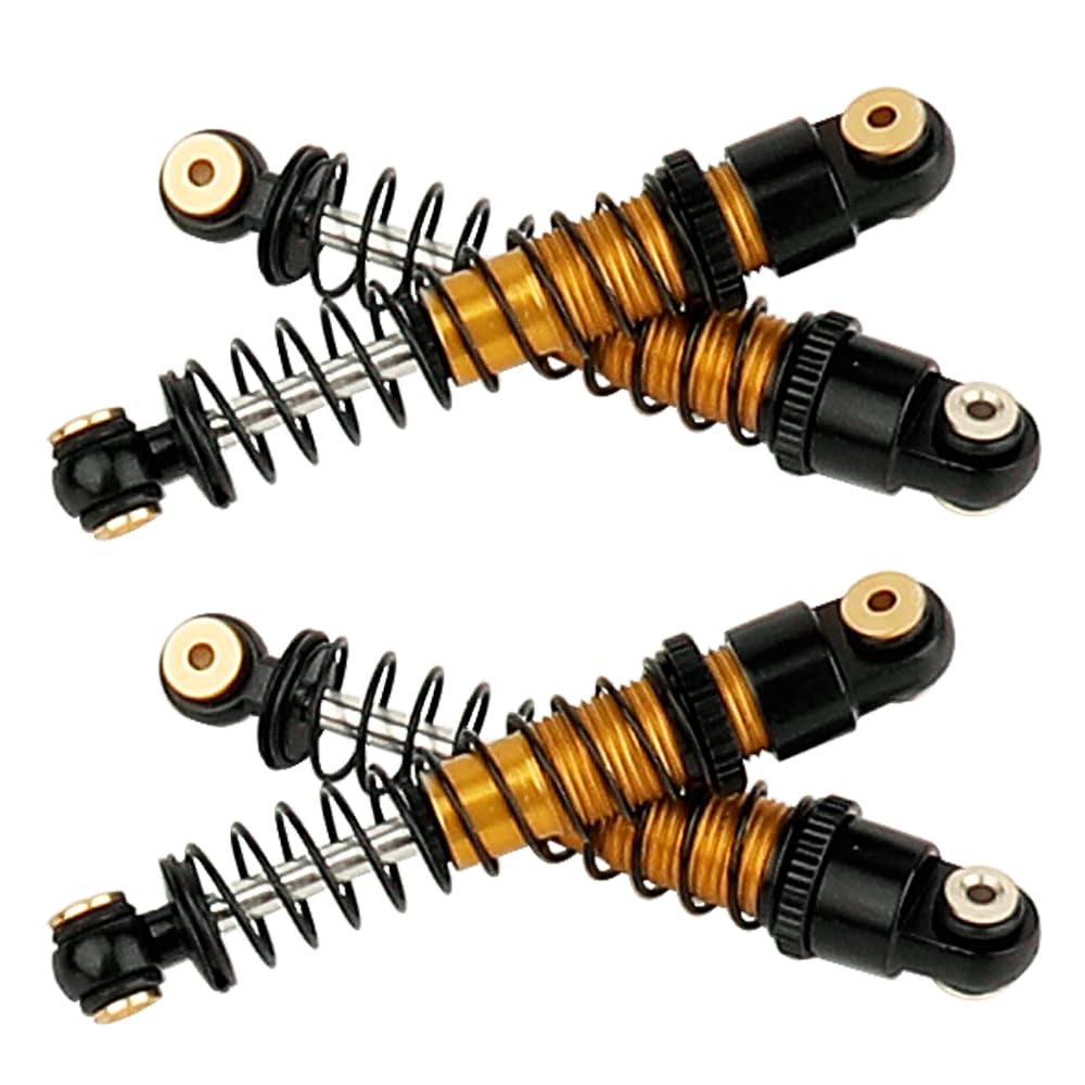 Rzxylrc 4Pcs 40Mm Shocks Damping Shock Absorber Damper For 1/24 Axial Scx24 Axi90081 Rc Crawler Car Upgrade Parts (Gold)