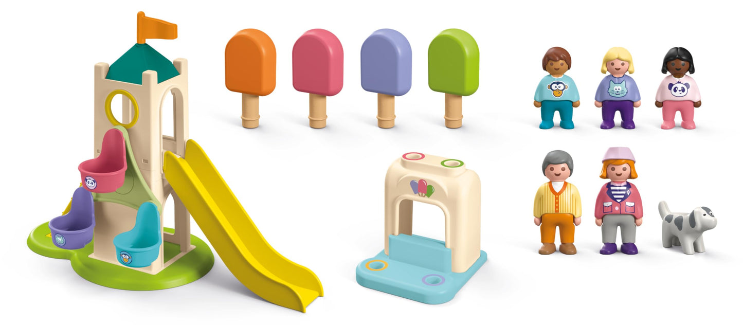 Playmobil Junior Adventure Tower with Ice Cream Booth, Multicolor, One Size, Model 71703, Durable Plastic