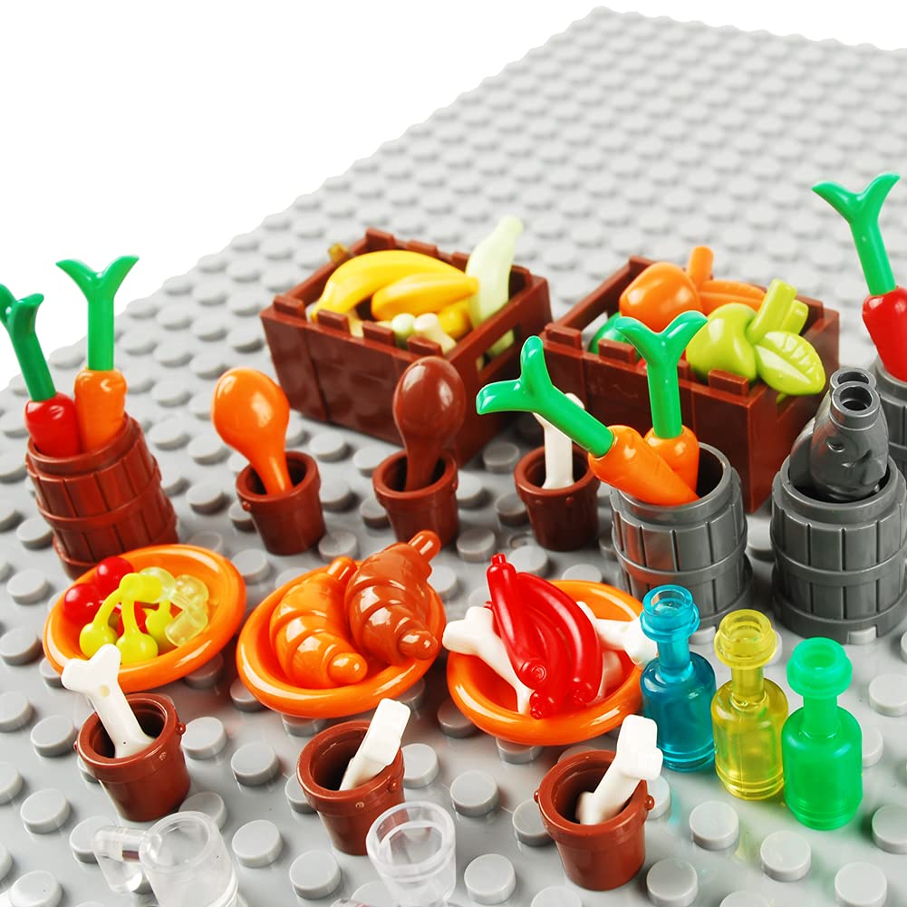 BAENRCY 280pcs Food Building Blocks Set - Plastic Kitchen Accessories, Model CB009-13, Compatible with Major Brands