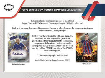 2022 2023 Topps Chrome Uefa Women'S Champions League Soccer Collection Factory Sealed Blaster Box With 3 Exclusive Aqua Prism Pa