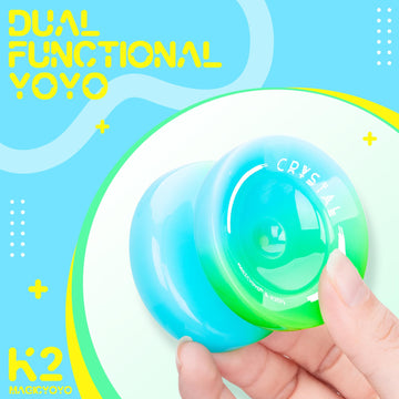 Crystal Yoyo K2 Responsive Yoyo For Kids, Professional Unresponsive Yoyo For Advanced, Yo-Yos For Adults And Beginners With Yo Yo 12 Strings + Yoyo Case Bag+ Yoyo Accessories Kit (Blue Green)