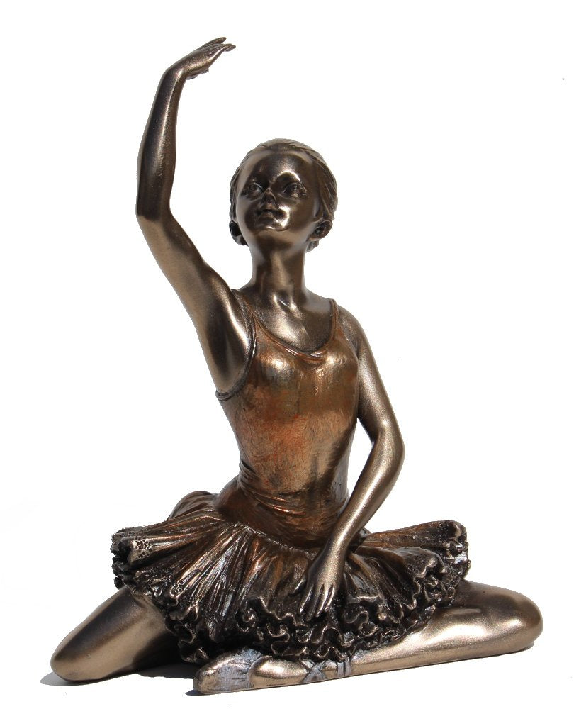 5.13 Inch Ballerina - Warming Up Cold Cast Bronzed Figurine
