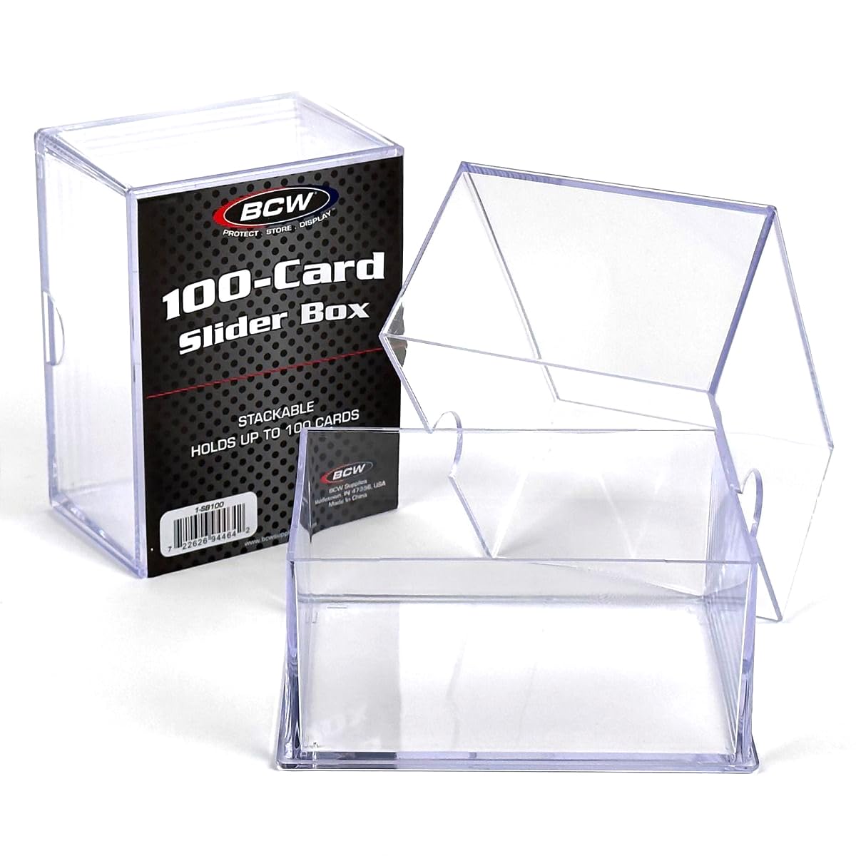 Bcw Card Slider Box - 2 Pack | Premium Trading Card Storage | Sturdy, Stackable, Crystal-Clear Design For Magic The Gathering, F