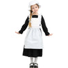 Lingway Toys Girls Pioneer Costume,Black Colonial Prairie Dress for Girls with Apron and Bonnet 6-8