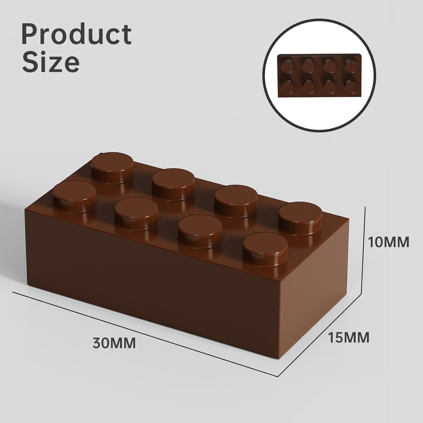 Yujhitp 100 Piece Brown Bricks Bulk, Brown 2X4 Building Bricks Flat, Compatible With Lego Parts And Pieces: 2X4 Brown Bricks(Col