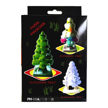 3 In 1 Mini Christmas Tree Magic Growing, Paper Tree Colorful Diy Crystal Growing Kit/Ornaments Decoration Toy Novelty Xmas Gift Boys Girls Science Kits & Toys Learning Guide (C)