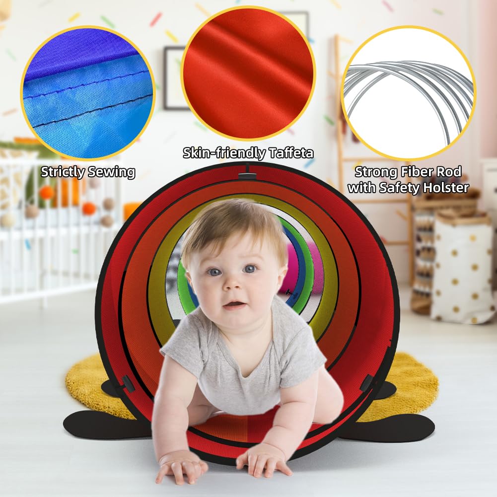 Kids Play Tunnel For Toddlers 1-3 Colorful Pop Up Baby Tunnel For Kids To Crawl Through 6 Foot With Breathable Mesh Collapsible