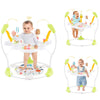 HONEY JOY Baby Bouncer Activity Center - 360° Rotary Seat, 3 Heights, Yellow, Music & Lights, Developmental Toys for Infants