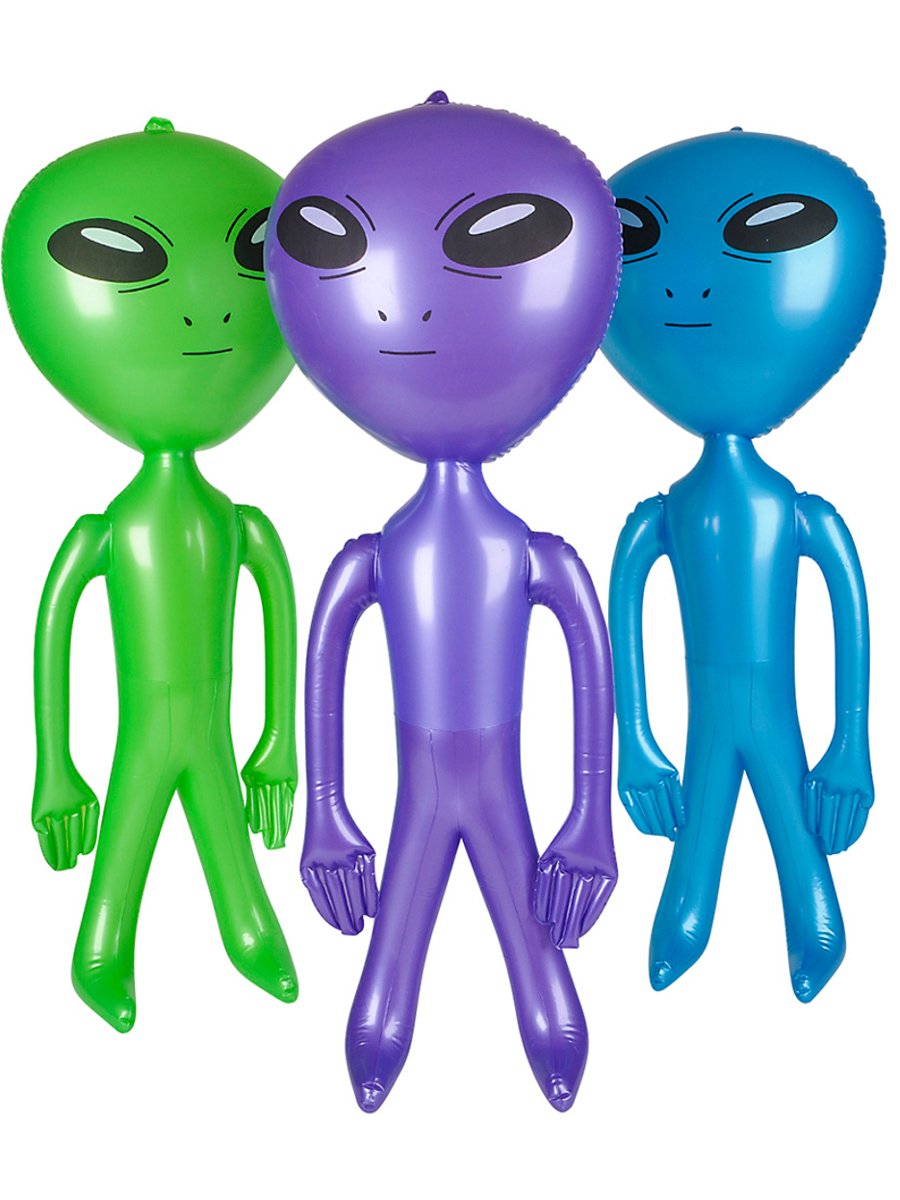 Block Buster Costumes Set of 3 Assorted 36'' Inflatable Martian Aliens Prop Toy Decorations