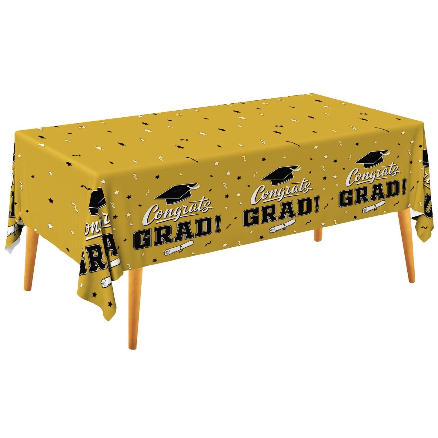 Gatherfun Graduation Tablecloths Graduation Party Table Decorations Waterproof Plastic Rectangular Disposable Table Cover For Co