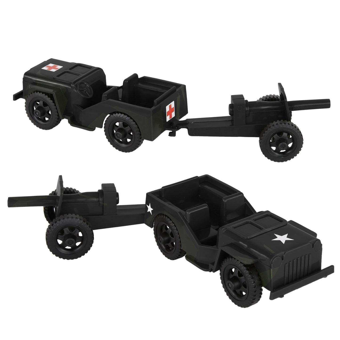 Timmee Combat Patrol Willys & Artillery - Black 4Pc Playset Usa Made