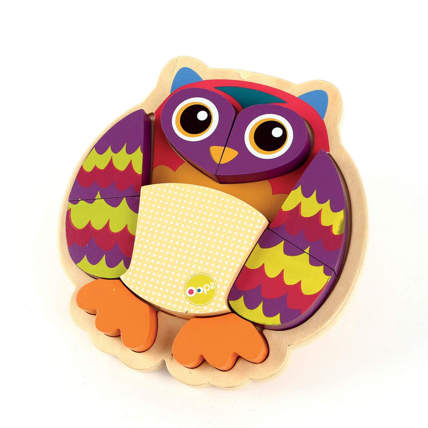 Oops Happy Puzzle - Wooden Toy Puzzle For Toddlers, Owl Character