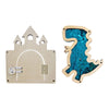 ZOOMELLA 2 Pieces Montessori Busy Board Diy Material Learning Activity Toy Girls Boys Dinosaur Blue