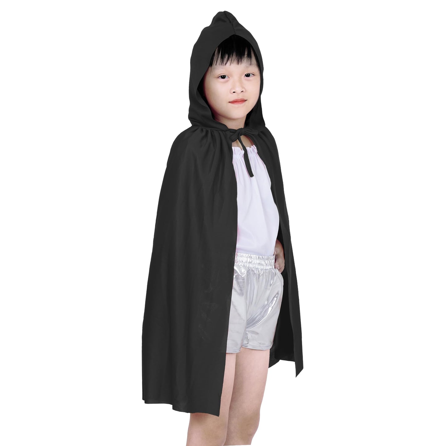 Dxhycc Hooded Cloak Cape Unisex Halloween Cloak For Halloween Christmas Role Play Cosplay Costume, Black