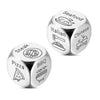 Chatquidort Dinner Dice - Fun Food & Movie Ideas for Couples, Valentine's Day Gifts, Silver
