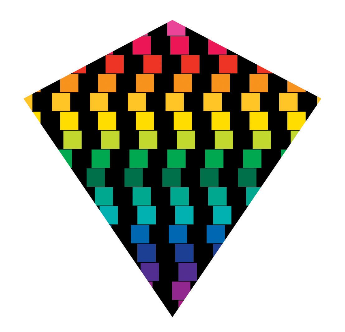 25 Inch Cubes Colormax Nylon Diamond Kite With Line & Winder/Handle By X-Kites
