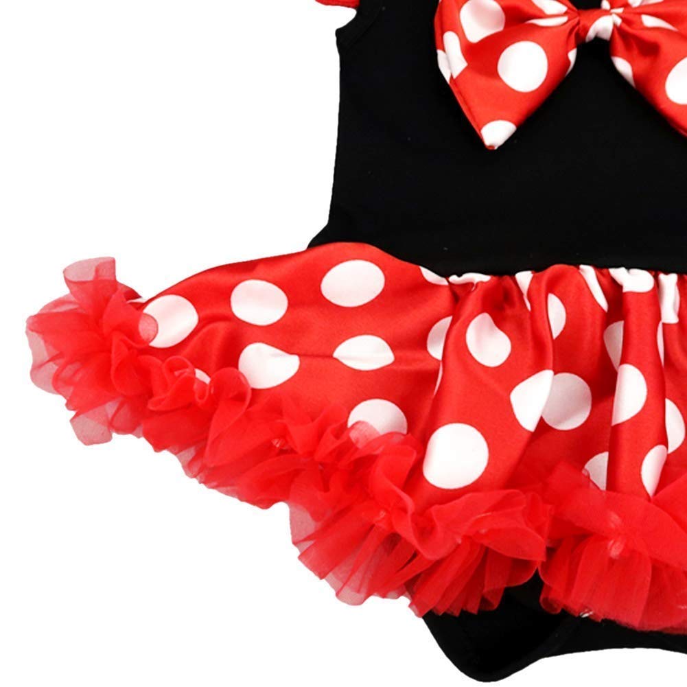 HOIZOSG Baby Girls Minnie Princess Costume Halloween Christmas Party Outfits Birthday Romper Tutu Dress w/Headband Shoes S