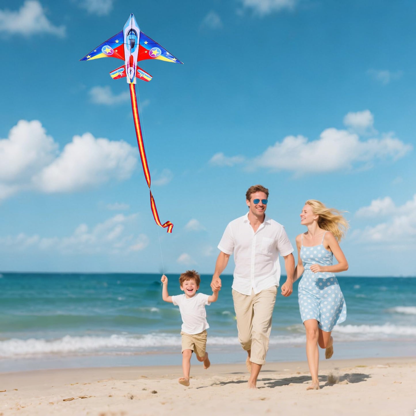 Yfafengs Airplane Kites For Kids & Adults, Best Beach Kite For Beginners Easy To Fly Kite With Long Tail Kites For Kids Ages 8-1