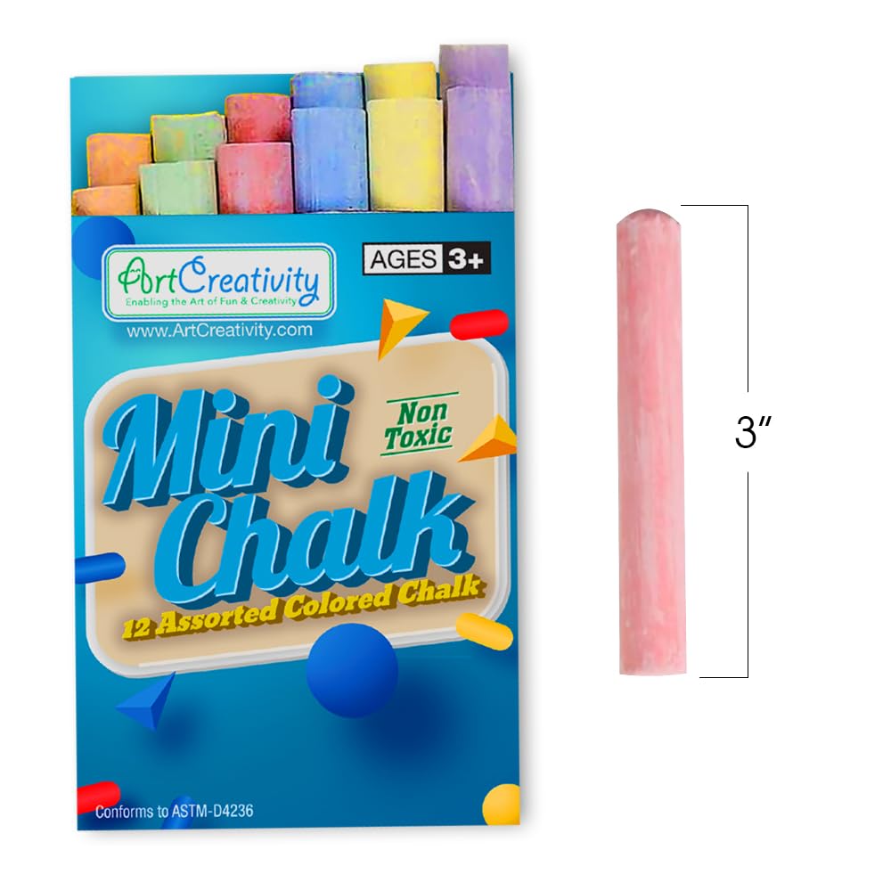 Artcreativity 288 Count Mini Chalk Set For Kids (24 Boxes) Non-Toxic Art And Craft Supplies, Chalks School Supplies, Birthday Party Favors For Boys And Girls, Goody Bag Fillers, Classroom Gift