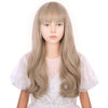 Wavelnm Kids Blonde Wig With Bangs Ash Blonde Child Wig Girls Long Wavy Curly Dirty Blonde Wig For Kids Synthetic Wigs With Wig