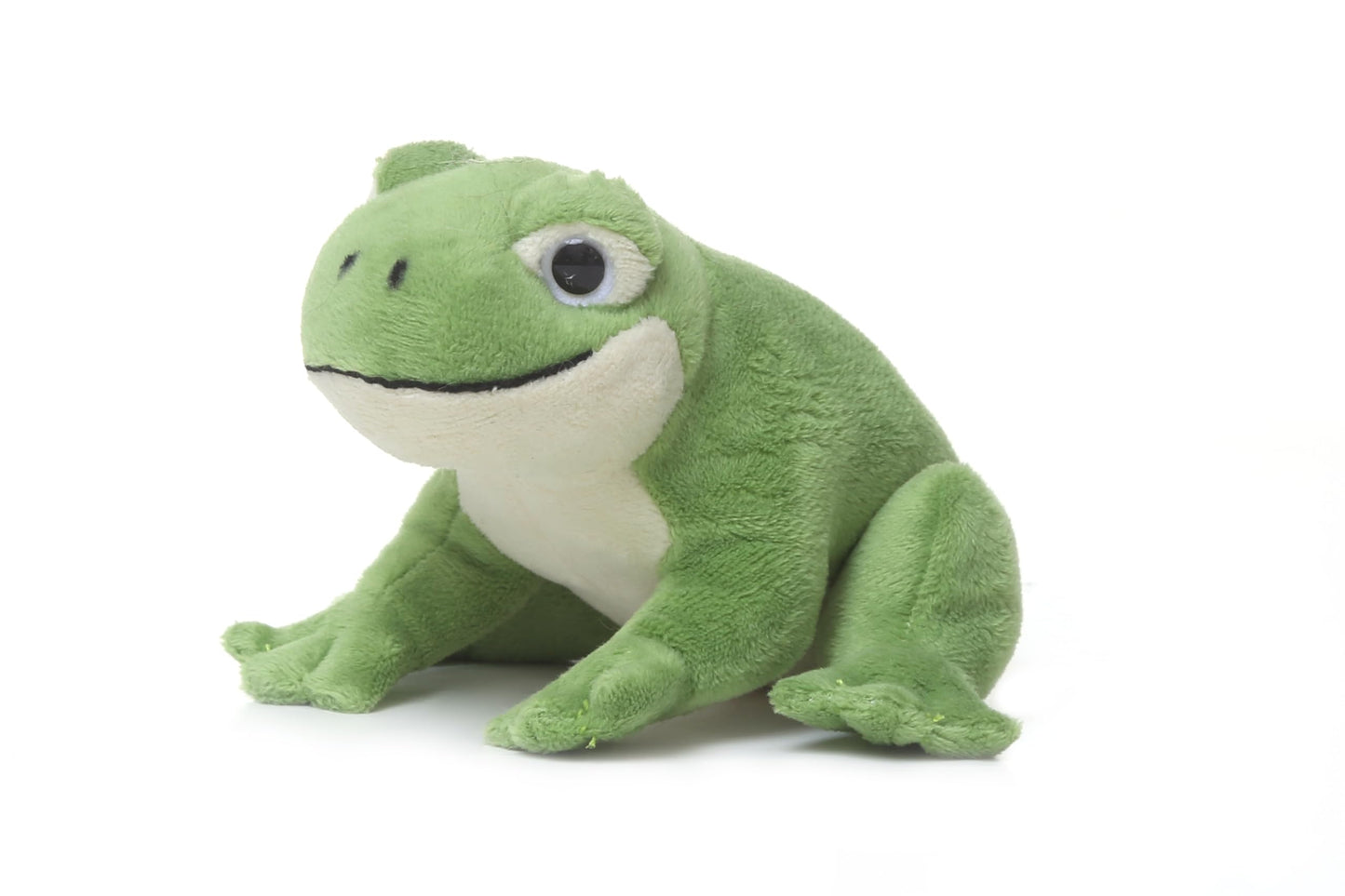 TAMMYFLYFLY Green Frog Plush Toy - Cute Lifelike Stuffed Animal Doll, 15cm, Cotton, Small