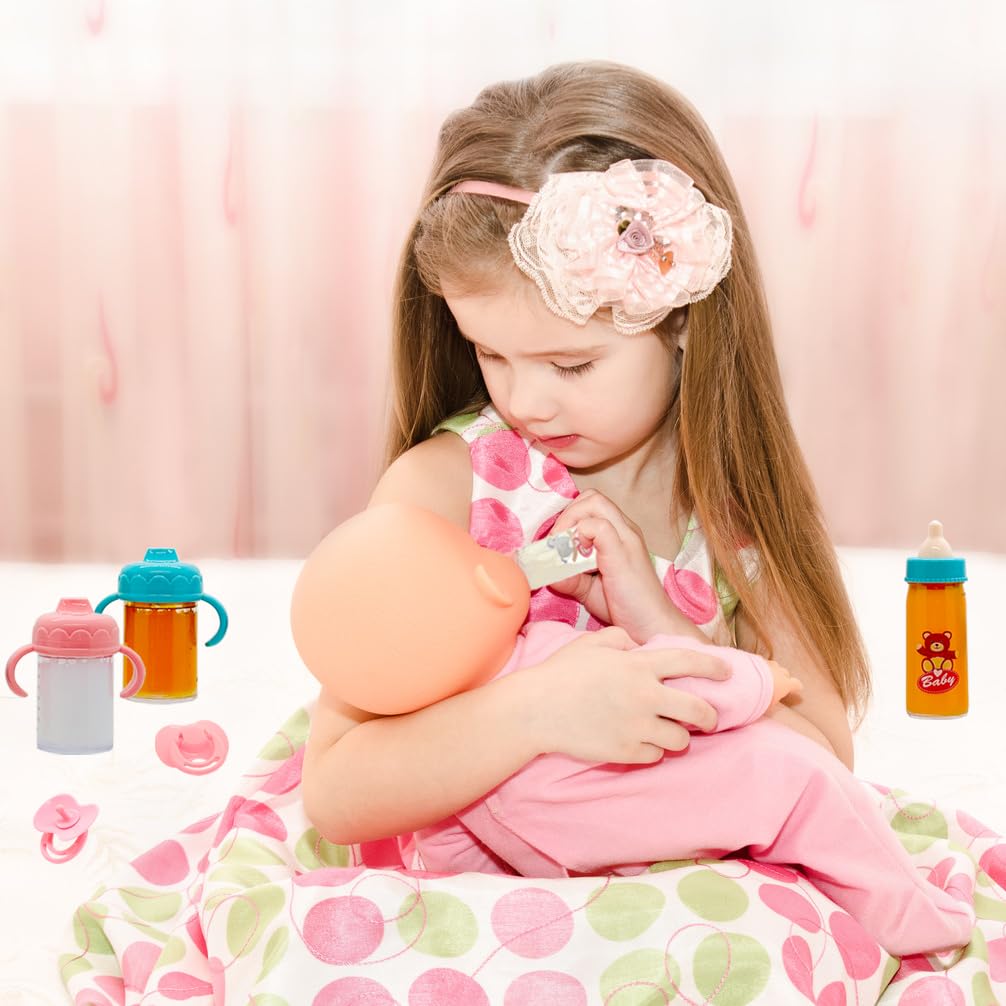 Baby Doll Bottle Accessories Toys Baby Doll Magic Bottles Playset Disappearing Bottles With Pacifier For Little Girls (Small Set(For 8-12' Doll))