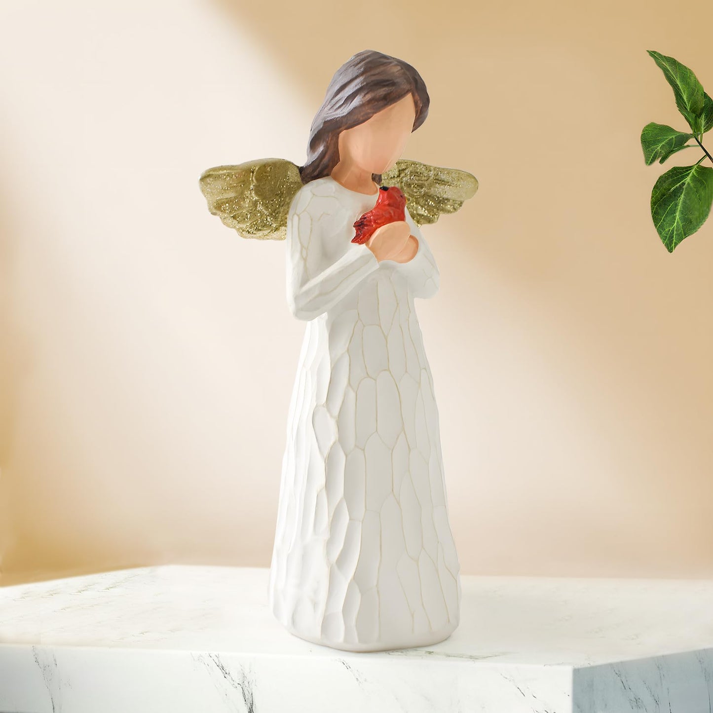 NANAOUS Guardian Angel Statue, Angel Figurines for Women, Resin Angel Statues Sympathy Rememberance Memorial Comfort Heaven Gift