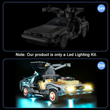 Vonado Led Light Kit Compatible With Lego Back To The Future Time Machine 10300 (No Model),Lighting Kit Compatible With Lego Back To The Future Car Building Toys (Remote-Control Version)