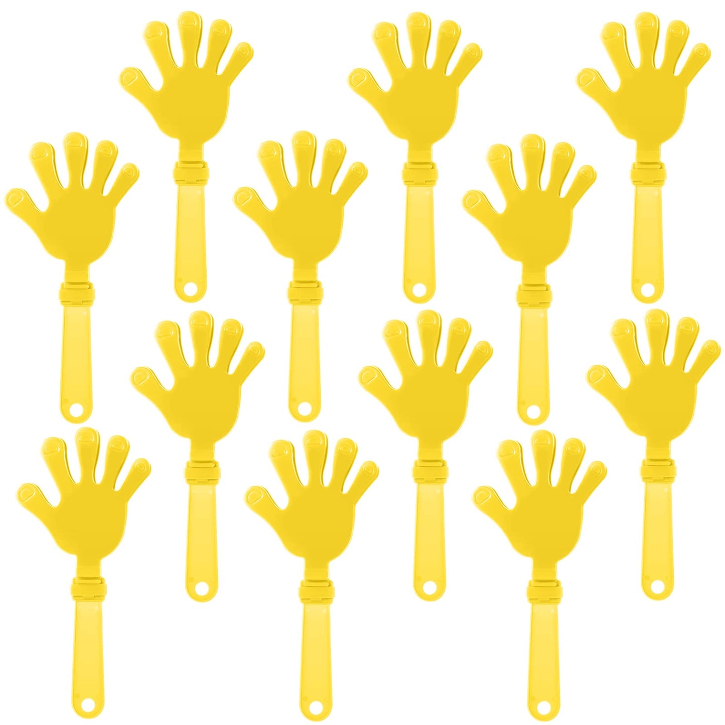 Zcysrlqin 12 Pcs Sunburst Yellow Hand Clappers 7.5 Inch Clappers Noisemakers Noise Makers Party Favors Plastic Clapper Sporting