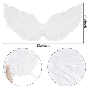 Angel Wings And Halo, Angel Costume Accessories White Fairy For Halloween Outfit, Christmas Eve