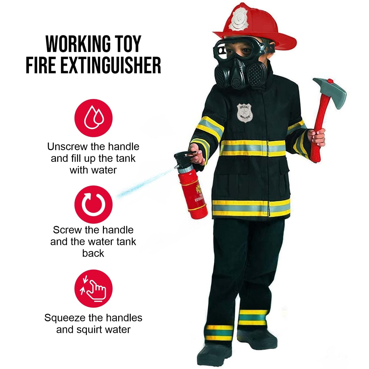 Morph Black Firefighter Costume For Kids Fireman Costume For Boys Fire Fighter Costume For Boys Kids Fire Fighter Outfit Boys Medium