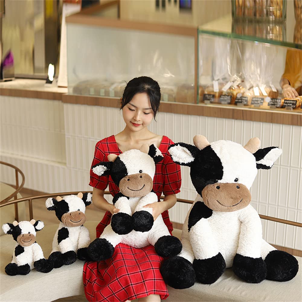 pangcangshu Cow Year Plush Toy Cute Cattle Stuffed Animals Cattle Soft Doll Kids Toys Birthday Gift for Children Easter Thanksgiving Christmas New Year's Gifts (Black and White 70cm/27inch)