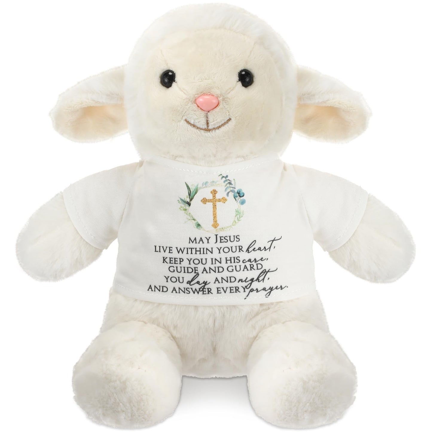 Motionchic 10 Inch Jesus Baptism Gifts For Girls Boys Baby Praying Lamb Dolls With Clothing Christening Dedication Soft Lamb Stu