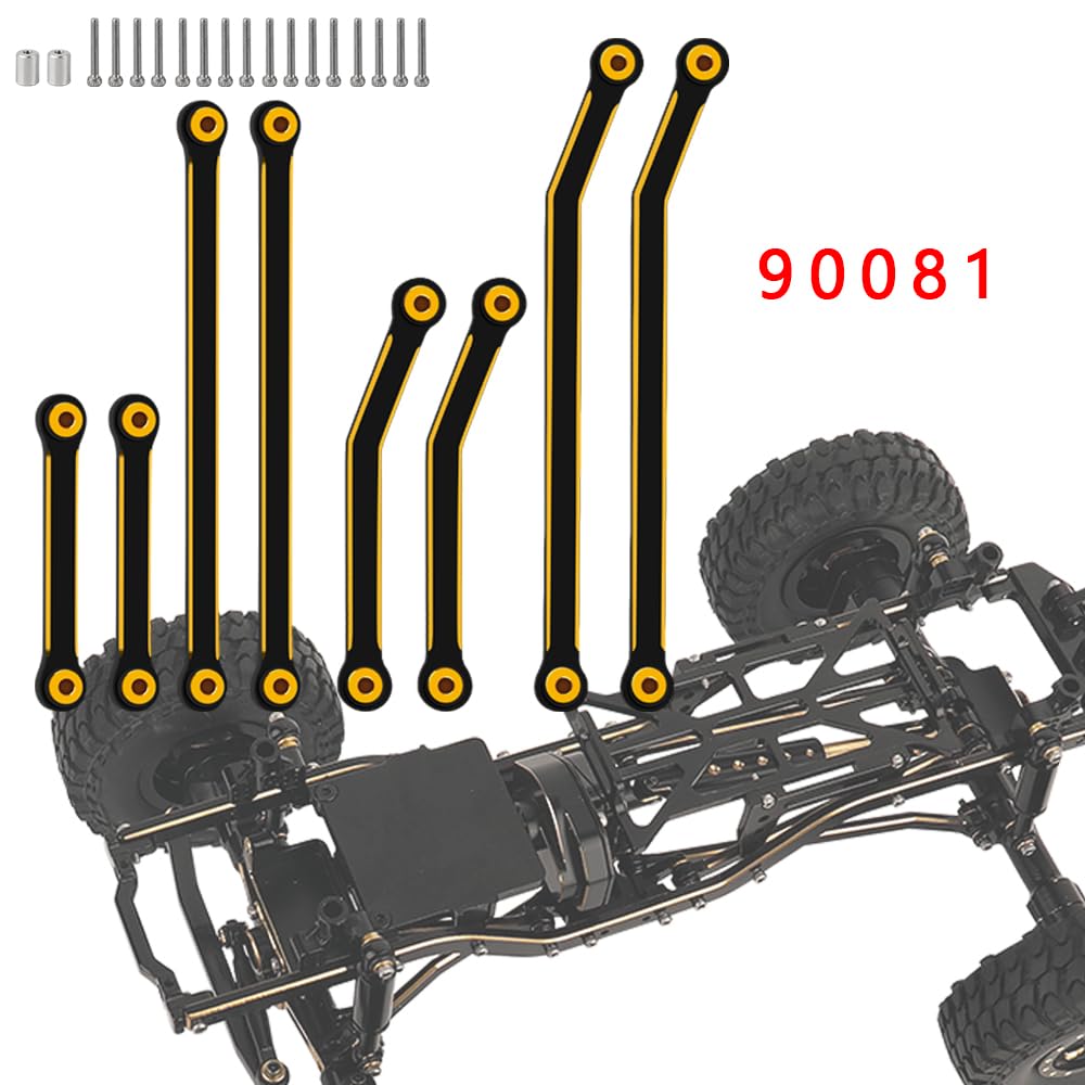 RZXYLRC Heavy Brass High Clearance Links Chassis Rod Set for 1/24 RC Crawler SCX24 AXI90081 Deadbolt AXI00004 B17 Upgrade Parts
