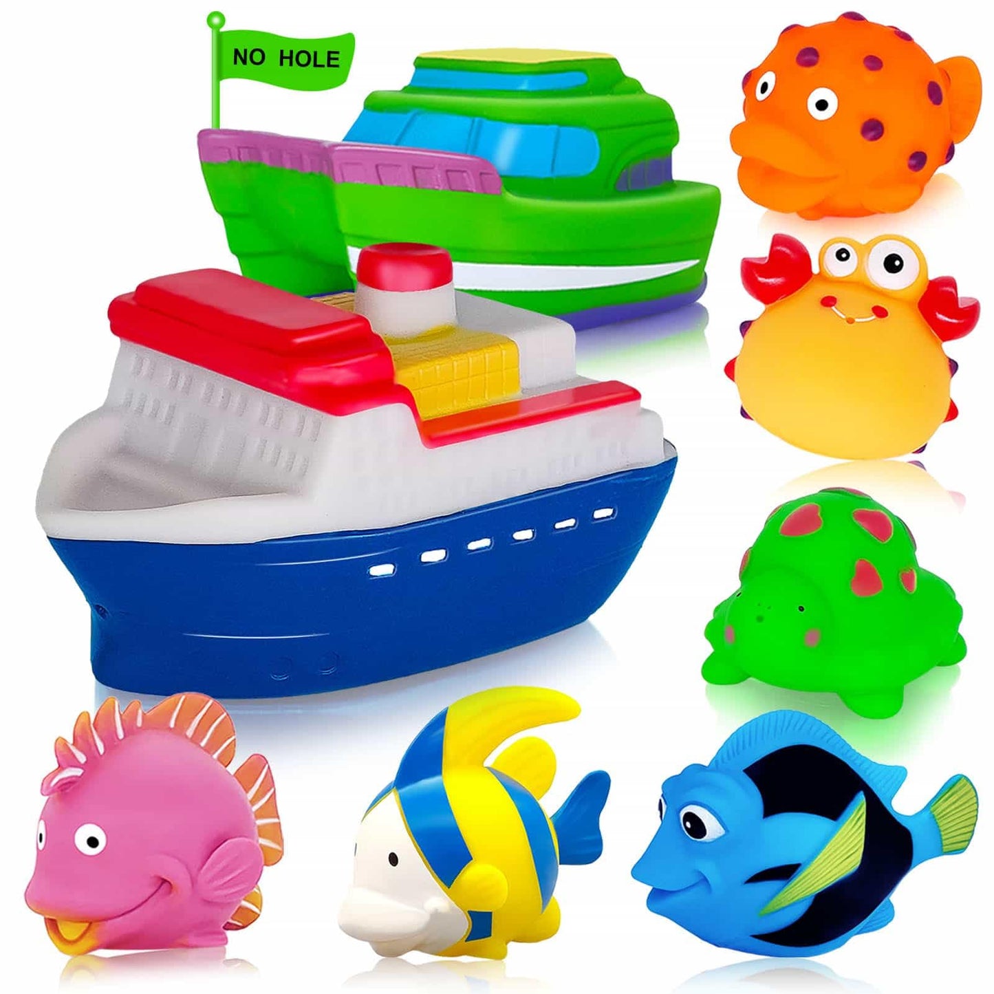 Mold Free Bath Toys For Toddler-1-3 - No Hole Bath Toy For Infants 6-12 Months - Baby Bathtub Water Pool Toys Shower Gifts For 1