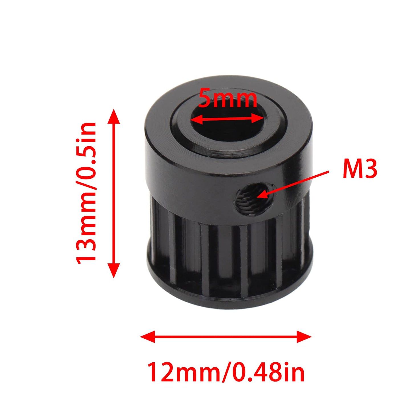 Treehobby Belt Drive Transmission Gears System for Axial SCX10 SCX10 II 90046 1/10 RC Crawler Car Upgrade Parts(Black) (5mm)