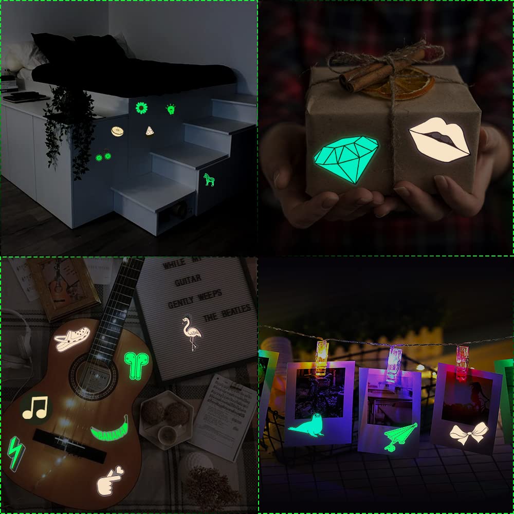 Susihi Glow In The Dark Stickers For Water Bottles Stickers For Kids Glow In The Dark Wall Stickers Vinyl Waterproof Stickers Pa