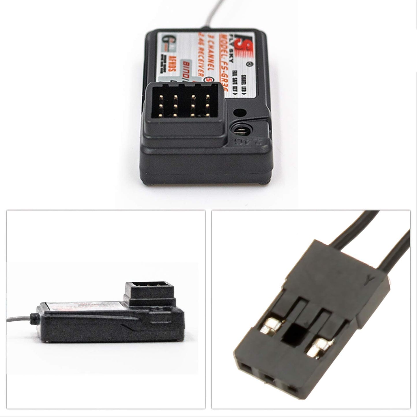 2Pcs Flysky FS-GR3E AFHDS 2.4G 3CH Receiver for GT3B GT2 GT3C Transmitter