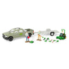 John Deere Lawn Care Toy Playset - 1:32 Scale - Garden Toys Includes Pick Up Truck Toy 6 Gardening Tools Lawn Mowers and 3 Action Figures - John Deere Toys - 15 Piece - Ages 3 Years and Up