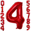 Goer Red Foil Balloons Number 4,Huge Number Balloons For 4Th 44Th Birthday Party Supplies Anniversary Decorations (3 Pcs,42 Inch,32 Inch,16Inch)